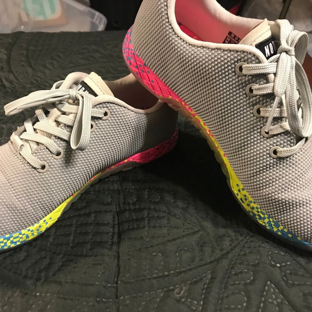 NOBULL Gray Low-Top Trainers with Neon Gradient Sole
